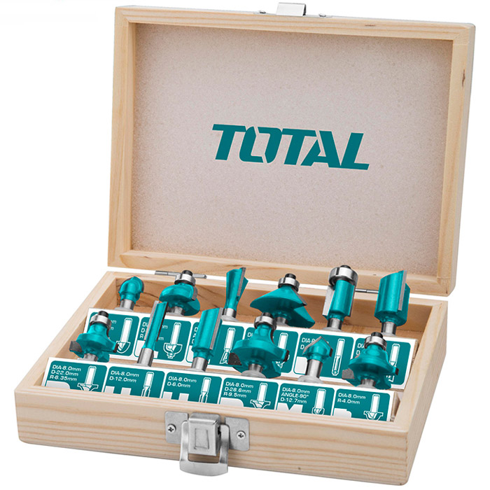 Bộ 12 mũi phay gỗ (6mm) Total TACSR0121