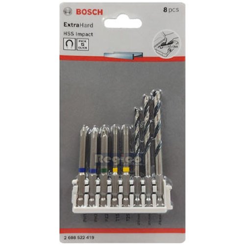 Đầu vặn vít extra hard 65mm (5 món) và bộ 3 mũi khoan Bosch