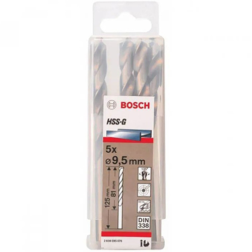 Bộ 4 mũi khoan sắt Bosch HSS-G 15mm