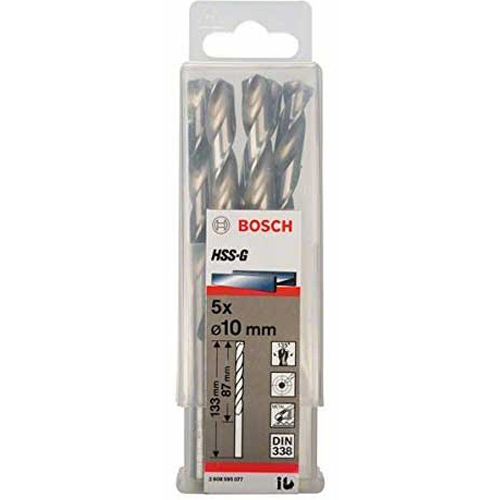 Bộ 5 mũi khoan sắt Bosch HSS-G 10mm