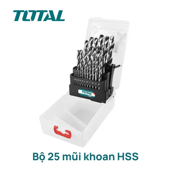 Bộ 25 mũi khoan HSS Total TACSD0251