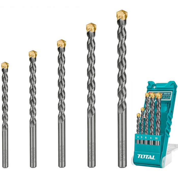 Bộ 5 mũi khoan bê tông đuôi trơn Total TACSD5051
