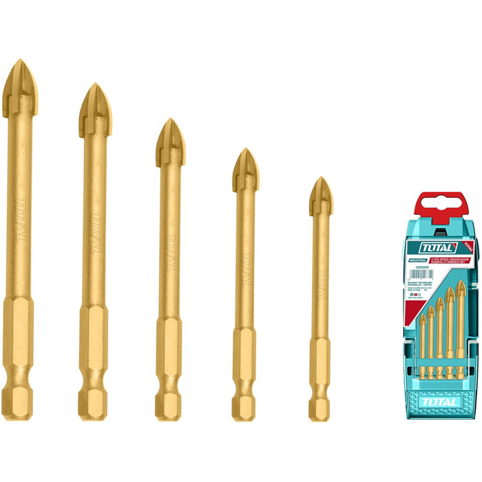 Bộ 5 mũi khoan kính Total TACSD7256
