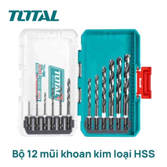 Bộ 12 mũi khoan sắt HSS Total TACSDL11206