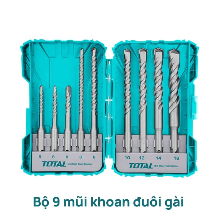 Bộ 9 mũi khoan gài khoan bê tông Total TACSDL30901