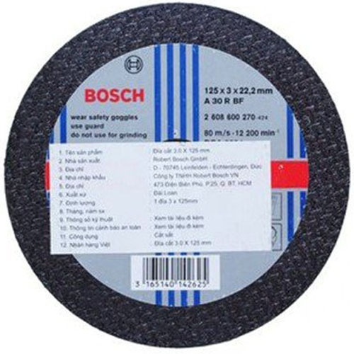 Đá cắt sắt Bosch 125x2.8x22.2mm