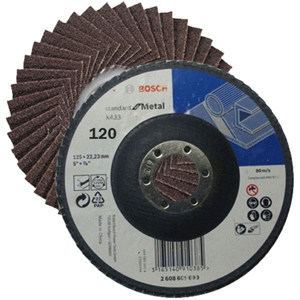 Đá nhám xếp Bosch linh hoạt P120 Ø100mm