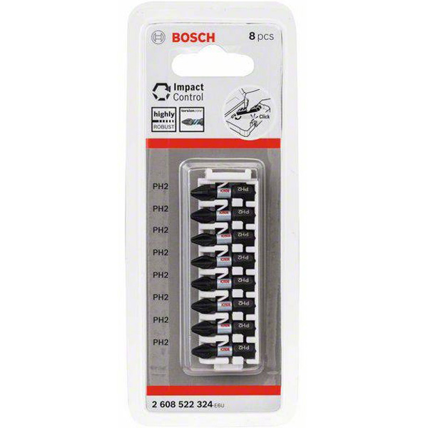 Bộ 8 đầu vặn vít Impact Control (PH2) 25mm Bosch