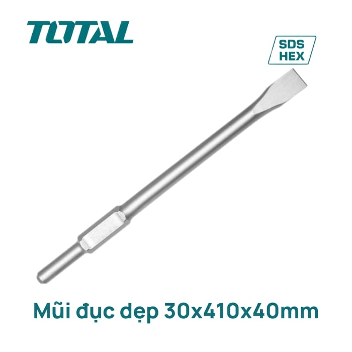 Mũi đục dẹp đuôi lục giác 30x410x40mm Total TAC1532301