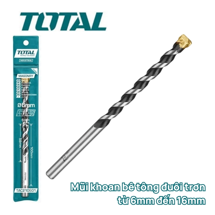 Mũi khoan bê tông đuôi trơn Total (nhiều kích thước)
