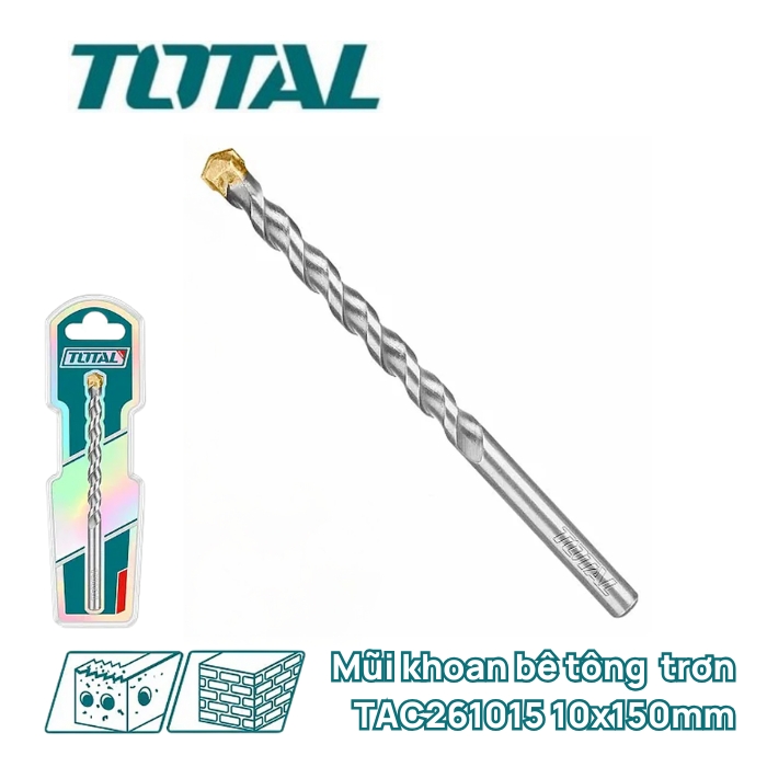 Mũi khoan bê tông trơn Total TAC261015 (10x150mm)