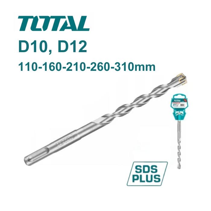 Mũi khoan bê tông 4 cạnh D10/D12 Total