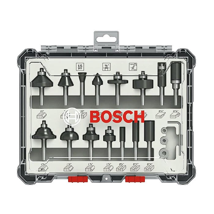 Bộ mũi phay hỗn hợp 15 món Bosch