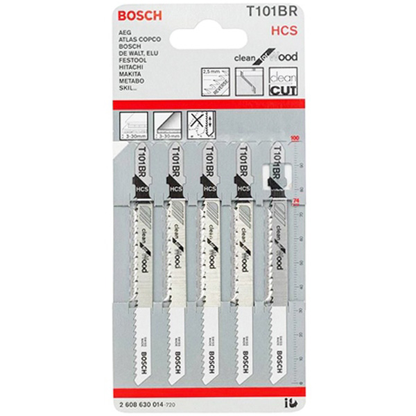 Bộ 5 lưỡi cưa lọng Gỗ Bosch T 101 BR
