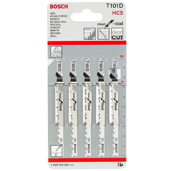 Bộ 5 lưỡi cưa lọng gỗ Bosch T 101 D
