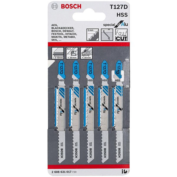 Bộ 5 lưỡi cưa lọng  Bosch T 127 D - Nhôm