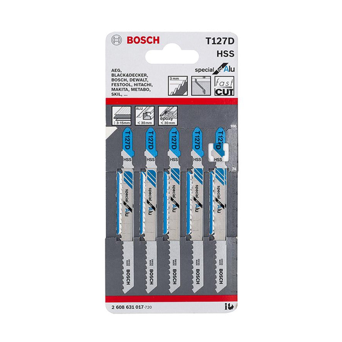 Bộ 5 lưỡi cưa lọng nhôm T 127 D Bosch