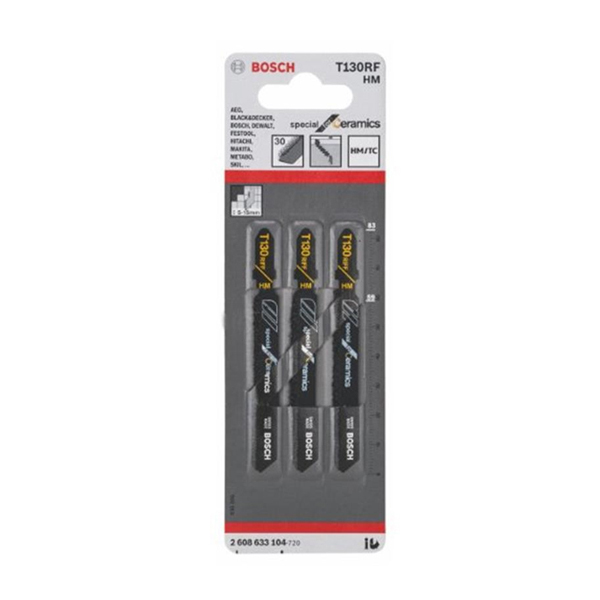 Bộ 3 lưỡi cưa lọng (Ceramic, đá, kính) T 130 RIFF Bosch