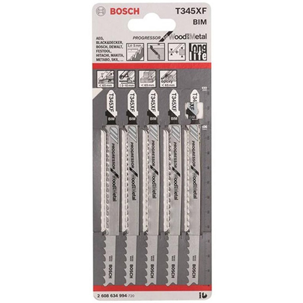 Bộ 5 lưỡi cưa lọng  Bosch T 345 XF