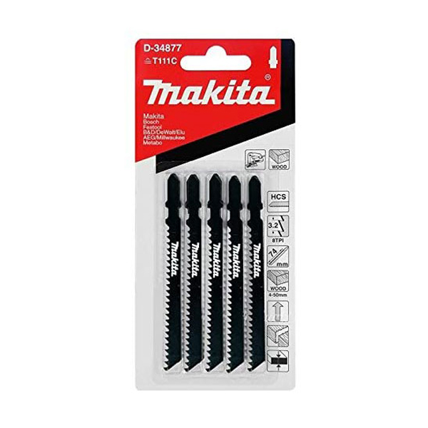 Bộ 5 lưỡi cưa lọng gỗ cơ bản dài 74mm Makita D-34877