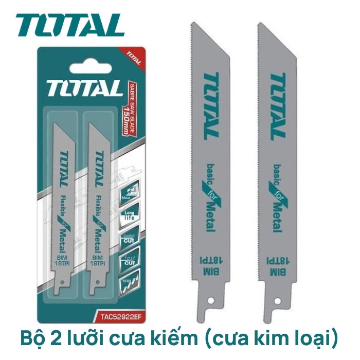 Bộ lưỡi cưa kiếm (cưa kim loại) Total TAC52922EF