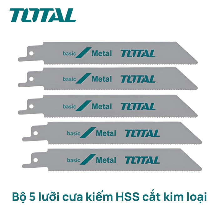 Bộ 5 lưỡi cưa kiếm 150mm cắt kim loại Total TRSB922EF